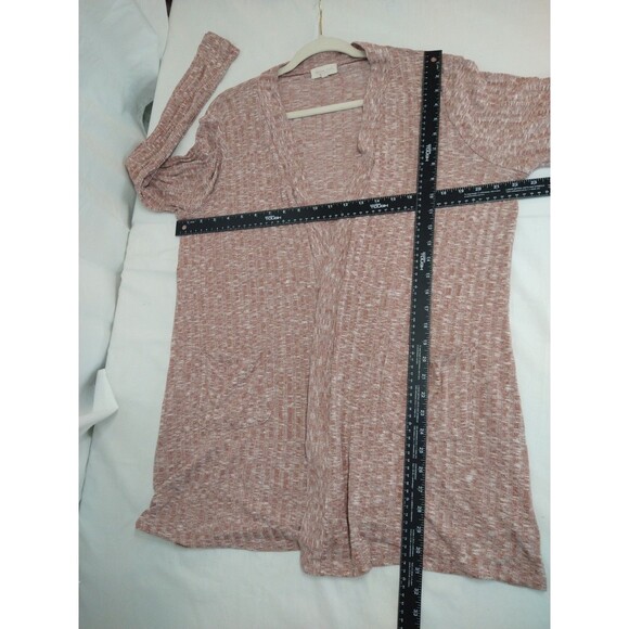 Urban Girl Cardigan Sweater 2X Open Front Chore Pockets Long Sleeves Pink Red - Picture 3 of 9